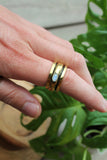 Bague laiton anti stress labradorite blanche artisanat indien