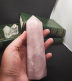 grande pointe en quartz rose , ref 1