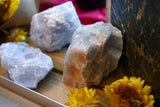 Gros bloc de Calcite Brute Bleue